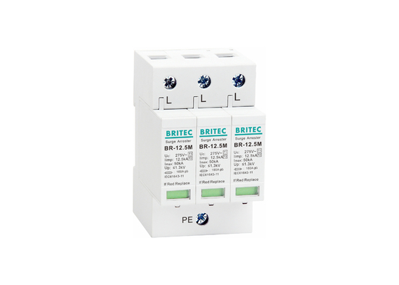 Класс B+C Arrester пульсации AC 12.5kA BR-12.5M 275V T1+T2 BRITEC