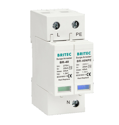 Участок spd Arrester 40kA Singel прибора защиты от перенапряжения типа 2 AC SPD BR-40 1P+1