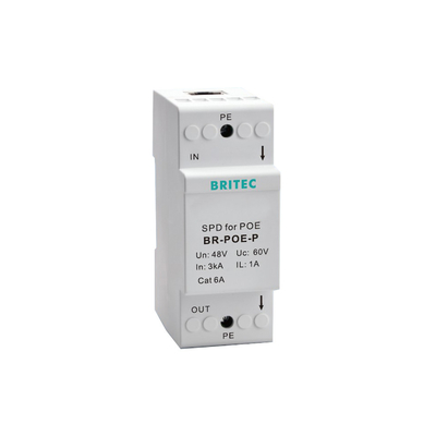 BR-POE-P Ethernet 48V RJ45 POE Ethernet Din железнодорожная сеть защитник от перенапряжения POE защитник от молнии