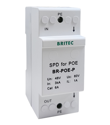 BR-POE-P Spd защитник сигналов данных Poe Surge Arrestor 48V China устройства защиты от эфирного скачка Poe Lightning POE камера