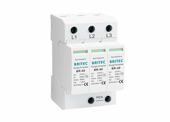 IEC 61643 Класс II 3P Включаемый устройство защиты от перенапряжений типа 2 SPD 40kA для защиты от молнии