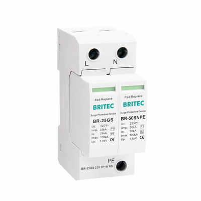 25kA Тип 1 + 2 перенапряжение задержка с DIN Rail 35 мм крепления для надежного устройства защиты от перенапряжения