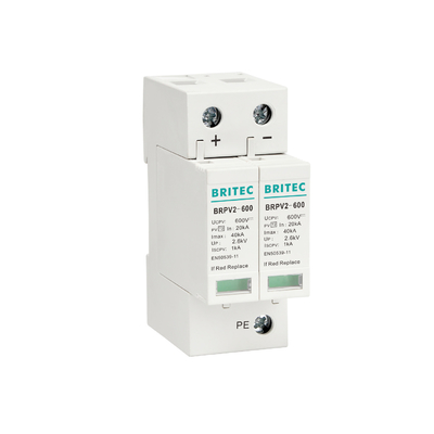 BRPV2-600 2 Mod 600V фотоэлектрический фотоэлектрический Spd DC защитное устройство от перенапряжения солнечное spd dc 600v pv перенапряжение блокировщик солнечное подавление напряжения